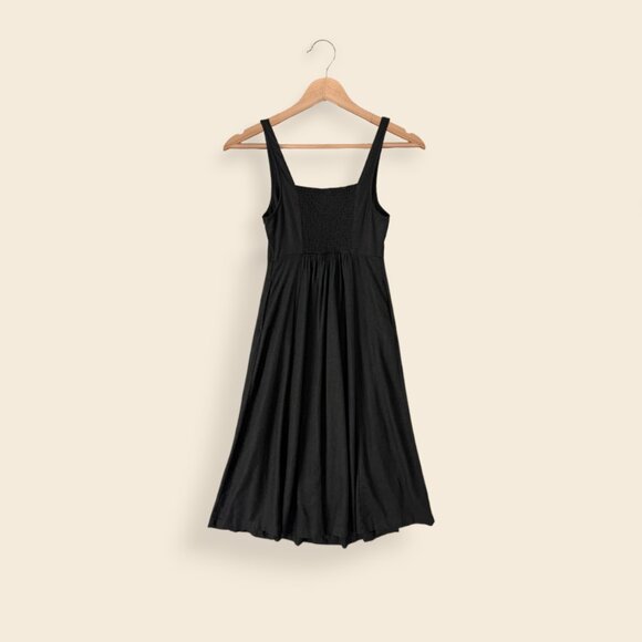 Black Linen Midi Dress, Small, NWT - Picture 2 of 4
